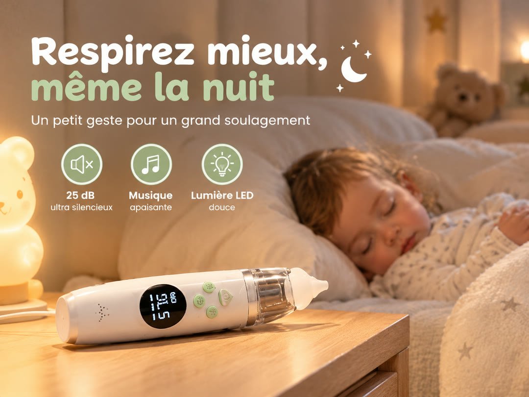 Respirez mieux, même la nuit : le mouche bébé Redalis au chevet d'un enfant endormi